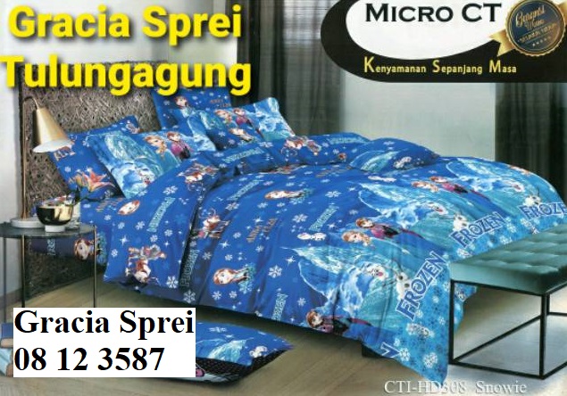 <p>Sprei Disperse Motif Frozen dengan bahan katun 